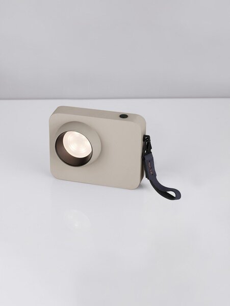 Бежова метална LED затъмняваща се настолна лампа (височина 11 cm) Kedros – Nova Luce