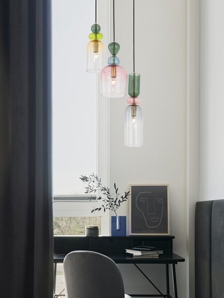 Стъклено висящо осветително тяло в златист цвят ø 42 cm Murano – Nova Luce