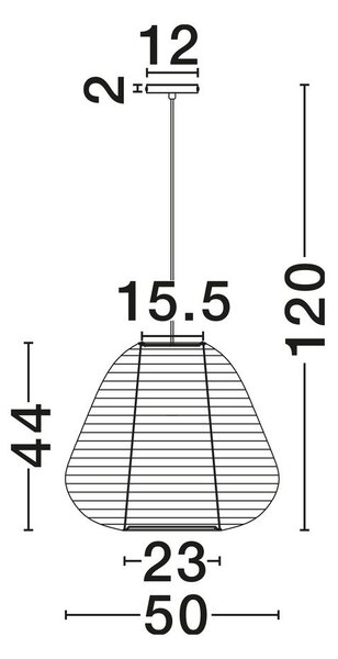 Бяло ленено висящо осветително тяло ø 50 cm Linnet – Nova Luce