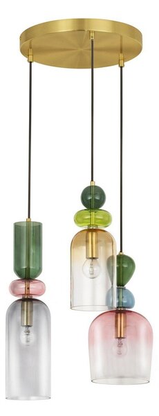 Стъклено висящо осветително тяло в златист цвят ø 42 cm Murano – Nova Luce