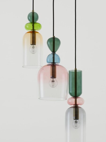 Стъклено висящо осветително тяло в златист цвят ø 42 cm Murano – Nova Luce