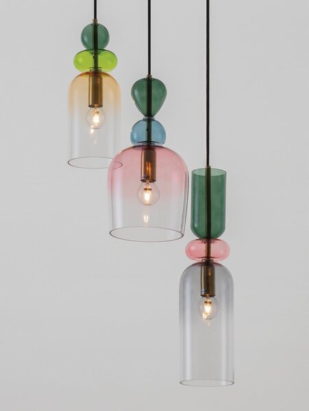 Стъклено висящо осветително тяло в златист цвят ø 42 cm Murano – Nova Luce