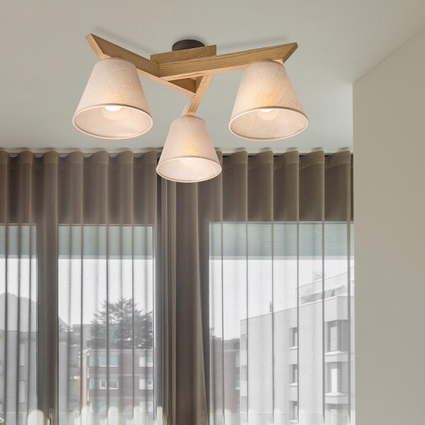 Brilagi - LED Полилей за повърхностен монтаж ANTHONY 3xE14/40W/230V дъб/бежов