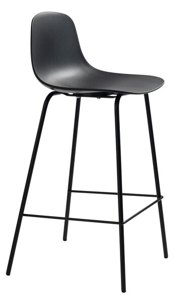 Черен пластмасов бар стол (височина на седалката 67,5 cm) Whitby – Unique Furniture