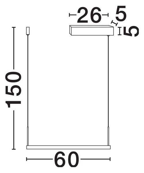 Матово черно алуминиево LED затъмняващо се висящо осветително тяло ø 60 cm Lunette – Nova Luce