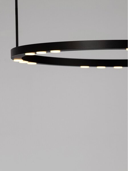 Матово черно алуминиево LED затъмняващо се висящо осветително тяло ø 60 cm Lunette – Nova Luce