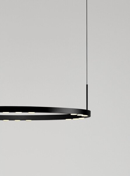 Матово черно алуминиево LED затъмняващо се висящо осветително тяло ø 60 cm Lunette – Nova Luce