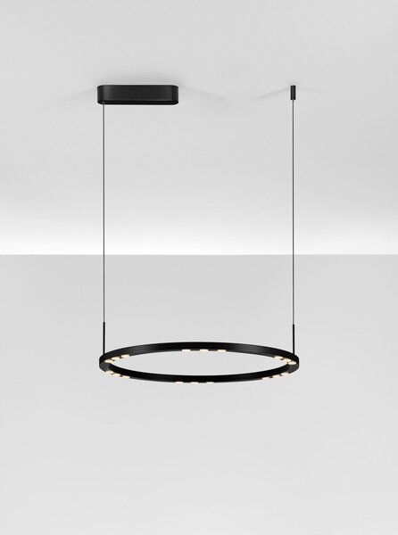 Матово черно алуминиево LED затъмняващо се висящо осветително тяло ø 60 cm Lunette – Nova Luce