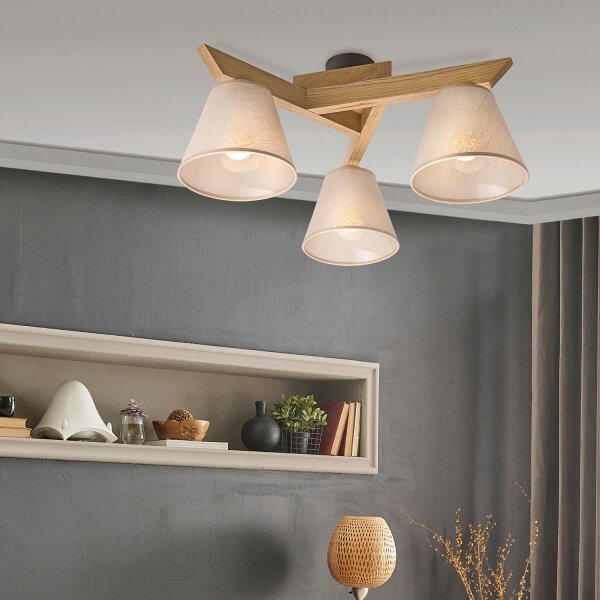 Brilagi - LED Полилей за повърхностен монтаж ANTHONY 3xE14/40W/230V дъб/бежов
