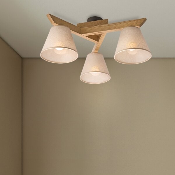 Brilagi - LED Полилей за повърхностен монтаж ANTHONY 3xE14/40W/230V дъб/бежов