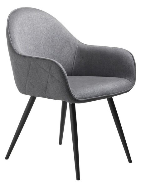 Сив тапициран трапезен стол с подлакътници Minto – Unique Furniture
