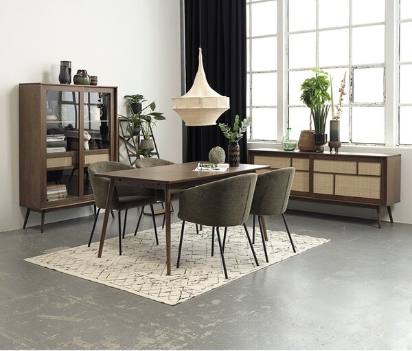 Тапициран трапезен стол с подлакътници в цвят каки Easton – Unique Furniture