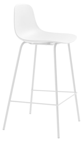 Бял пластмасов бар стол (височина на седалката 67,5 cm) Whitby – Unique Furniture