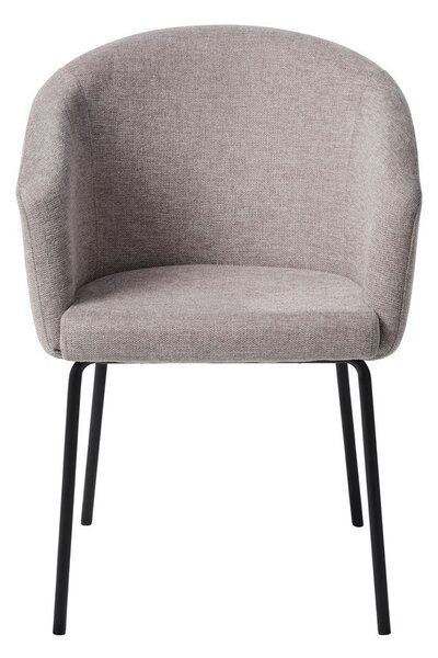 Светлосив тапициран трапезен стол с подлакътници Easton – Unique Furniture
