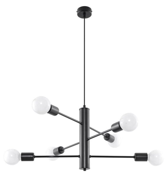 Полилей на верижка DUOMO 6 6xE27/60W/230V черна
