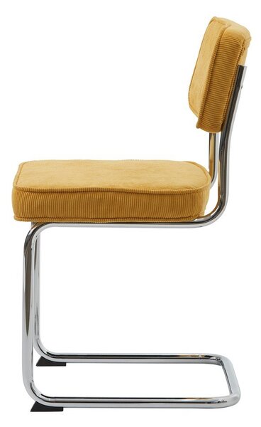 Жълт велурен трапезен стол Rupert – Unique Furniture