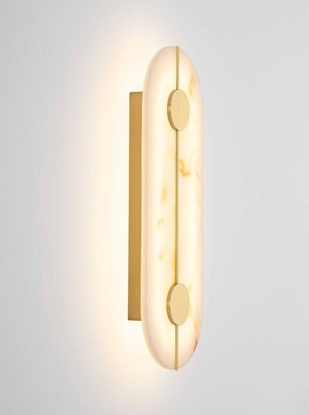 Кремава/в месингов цвят LED стенна лампа от декор от камък Aider – Nova Luce