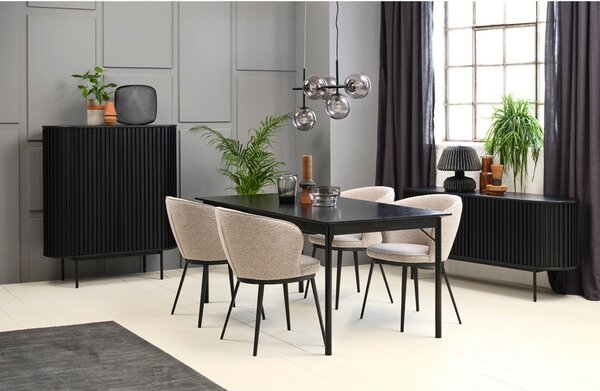 Черна трапезна маса 95x180 cm Savona – Unique Furniture