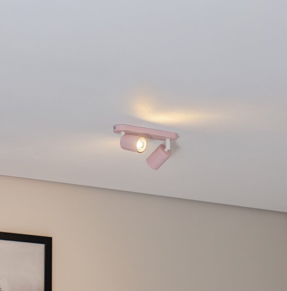 TK Lighting Таванна лампа Livia, розова, 35 см, 2-крилна, метал, GU10, Затъмняване, Розов / Розе, Детска стая, Метал