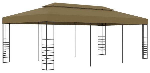 VidaXL Градинска шатра, 6x3x2,7 м, таупе, 180 г/м²