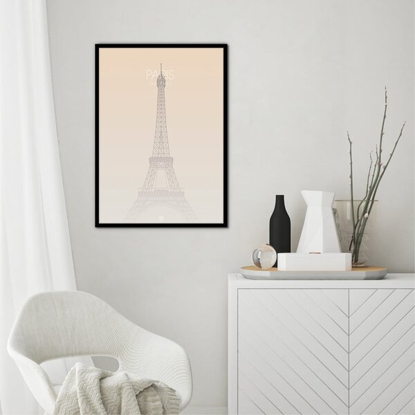 Постер с включена рамка 50x70 cm Paris Eiffel Tower – Malerifabrikken