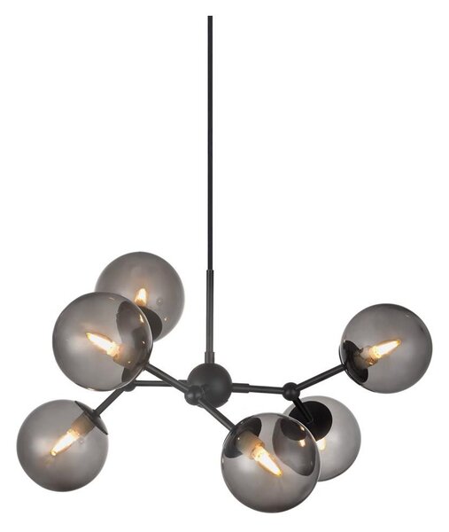 Halo Design 738823 - Полилей на кабел ATOM 6xG9/28W/230V Ø 57 см черен/k. черен
