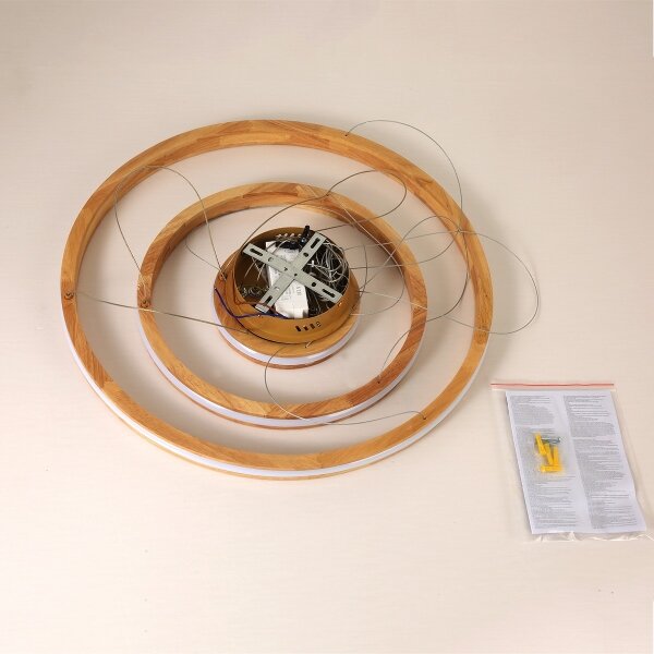 Brilagi - LED полилей на кабел UMEA WOOD LED/45W/230V, Ø 60 см, дърво