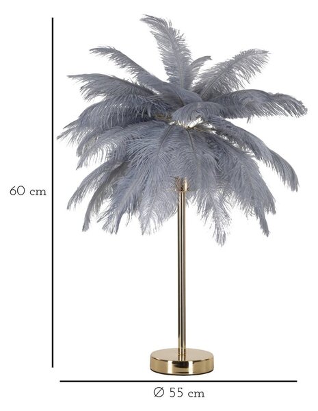 Сиво-златиста настолна лампа (височина 55 cm) Palm – Mauro Ferretti