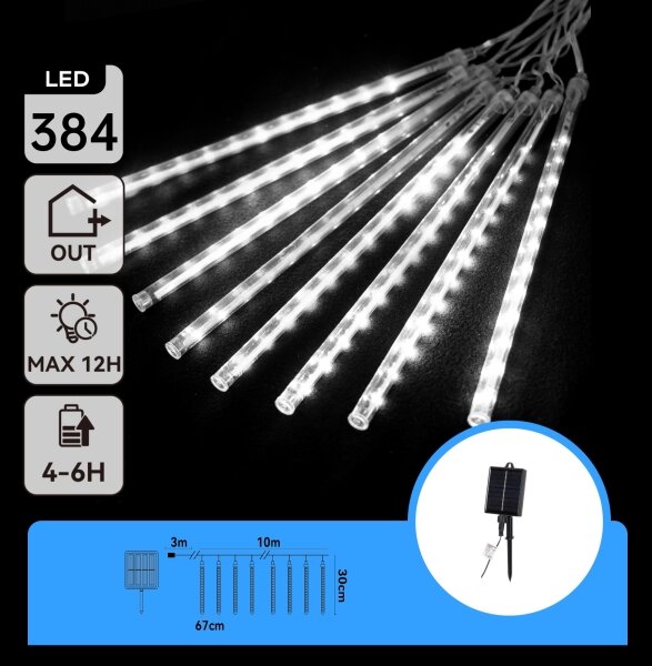 Aigostar - LED соларна гирлянда 384xLED/13m IP65 студено бяла