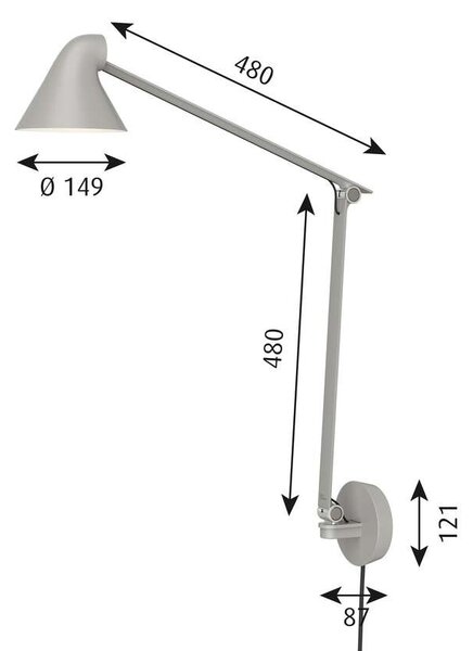 Louis Poulsen - NJP Box LED Стенна Лампа 2700K Long Light Alu/Сив Louis Poulsen