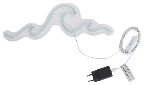 Неонова стенна лампа синя с LED - Wave