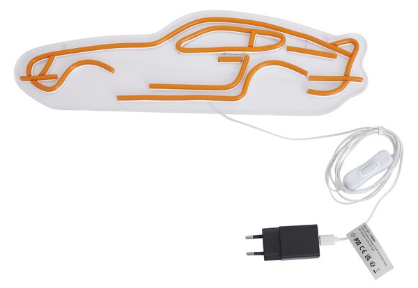 Неонова стенна лампа оранжева с LED - Car