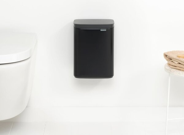 Кош за боклук Brabantia Bo Small 1006622, 4 л, Плавно и безшумно отваряне, Противоплъзгаща основа, Черен