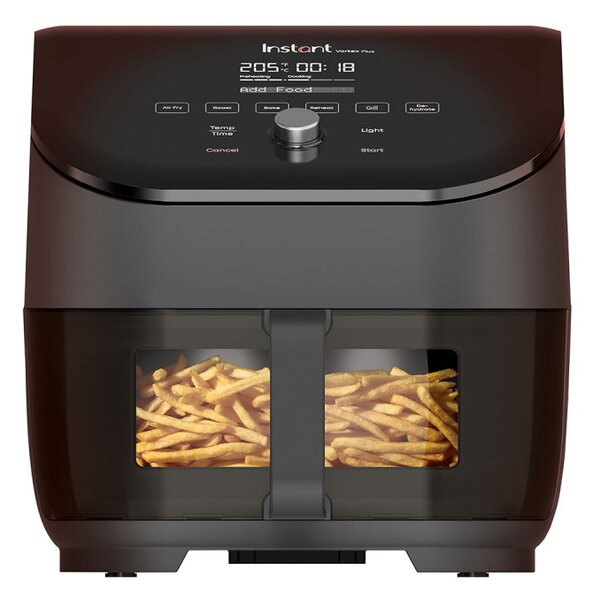 Фритюрник с горещ въздух Instant Pot Vortex Plus Clearcook 140309701, 1700W, 5.7 л, 6 програми, 35-205C, Вътрешно осветление, Черен