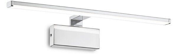 IDEAL LUX Стенна лампа LED Alma, хромиран метал, ширина 51 см, Хром, Дневна/трапезария, Метал, Модерен, Стенна розетка отдолу