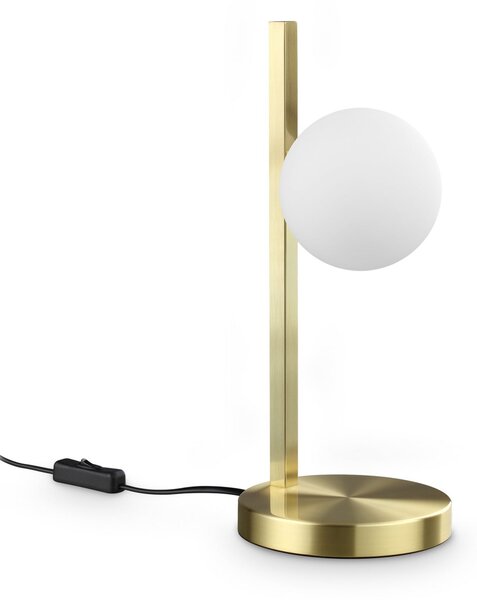 IDEAL LUX Настолна лампа Binomio, месинг, височина 38 см, метал, Злато / месинг, Дневна/трапезария, Метал, Модерен