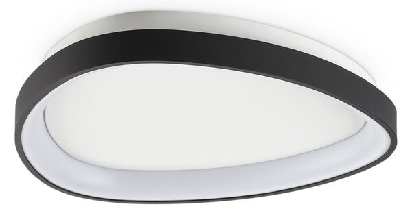 IDEAL LUX LED таванна лампа Gemini, черна, 42 см, 4000 K, с превключвател, Черен, Дневна/трапезария, Метал, Модерен