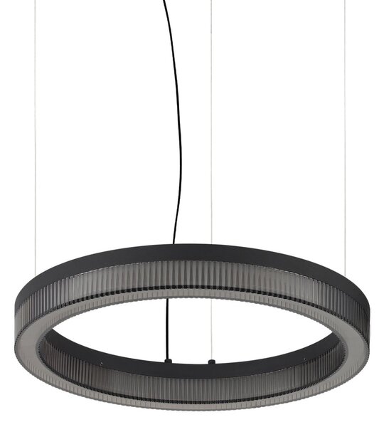 IDEAL LUX LED висяща лампа Crown, диаметър 40 см, черна, метална, Черен, Дневна/трапезария, Метал, Модерен