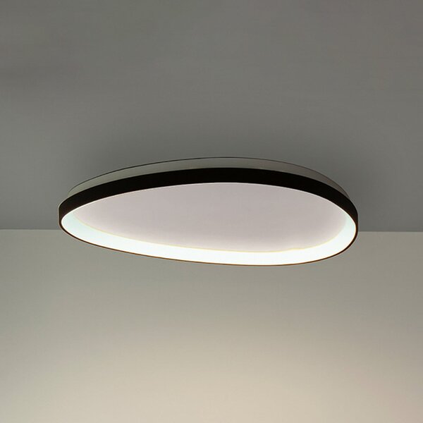 IDEAL LUX LED таванна лампа Gemini 61, черна, 3000 K, DALI/PUSH, Затъмняване, Черен, Дневна/трапезария, Метал, Модерен