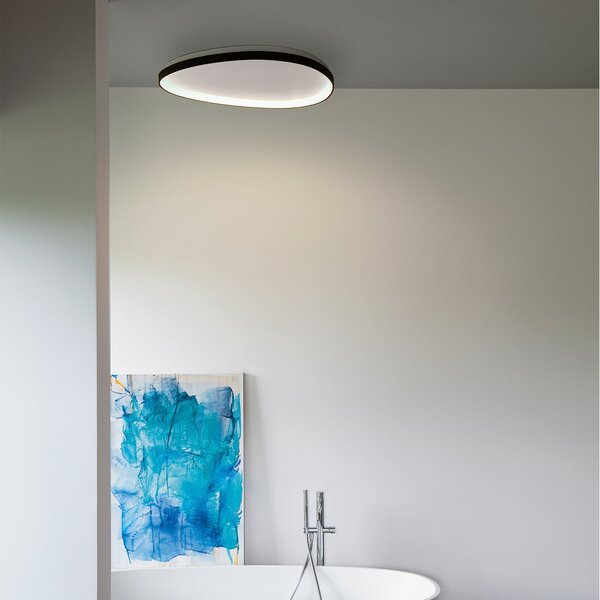 IDEAL LUX LED таванна лампа Gemini, черна, 61 см, 2700 K, с превключвател, Черен, Дневна/трапезария, Метал, Модерен
