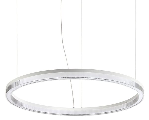 IDEAL LUX LED висяща лампа Crown, диаметър 80 см, бяла, метал, Бял, Дневна/трапезария, Метал, Модерен