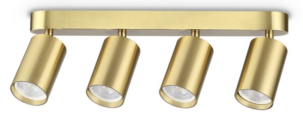 IDEAL LUX Таванна лампа Dynamite Round, месинг, 38 см, 4-лампова, Злато / месинг, Дневна/трапезария, Метал, Модерен