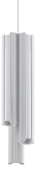 IDEAL LUX LED висяща лампа Dorica, бяла, Ø 9 см, метална, с 3 лампи, Затъмняване, Бял, Дневна/трапезария, Алуминий, Модерен