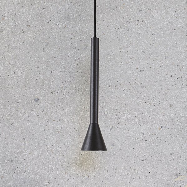 IDEAL LUX LED висяща лампа Diesis, черна, Ø 6 см, метал, Черен, Дневна/трапезария, Метал, Модерен