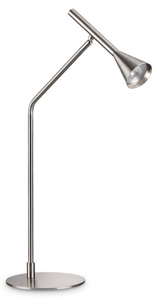 IDEAL LUX Настолна лампа LED Diesis, никел, височина 65 см, димер, Затъмняване, Металик, Дневна/трапезария, Метал, Модерен