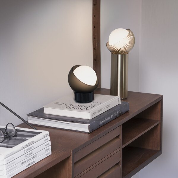 IDEAL LUX Настолна лампа Bloom, черна/тъмносива, височина 13 см, Черен, Дневна/трапезария, Метал, Модерен