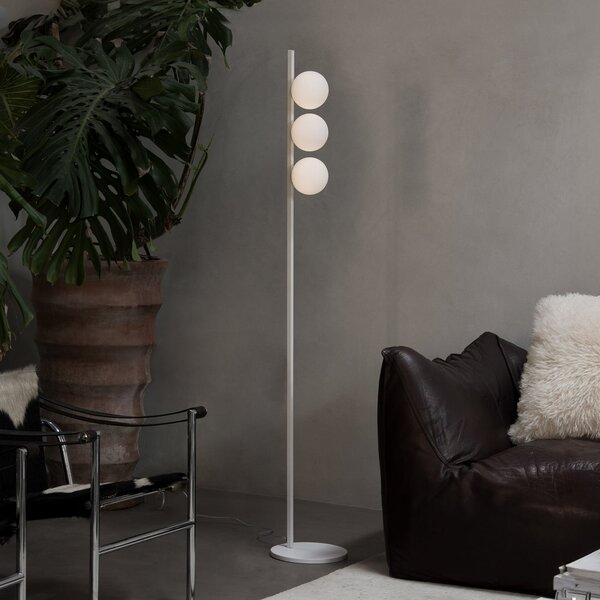 IDEAL LUX Стойка „Binomio“ от LUX, бяла, височина 160 см, метал, с 3 рамена, Бял, Дневна/трапезария, Метал, Модерен