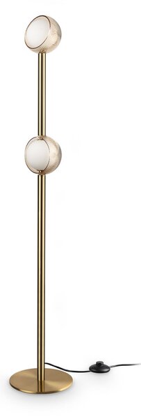 IDEAL LUX LED стояща лампа Bloom, височина 170 см, месинг, с 2 лампи, Злато / месинг, Дневна/трапезария, Метал, Модерен