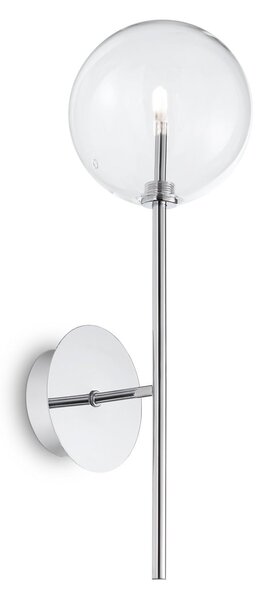 IDEAL LUX Стенна лампа Equinoxe, хром/прозрачна, височина 45 см, Хром, Дневна/трапезария, Метал