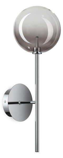 IDEAL LUX Стенна лампа Equinoxe, хром/тъмно сиво, височина 45 см, Хром, Дневна/трапезария, Метал